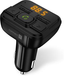 Connect IT InCarz, bezdrôtový FM transmitter, 2xUSB+Micro SD Card, čierny