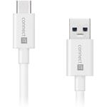 CONNECT IT kábel USB 2.0 na USB-C M/M, prepojovací, 2,0m, biely (CI-1179)