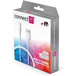 Connect IT Lightning kábel M/M, 1.0m, prepojovací, biely