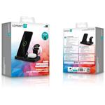 Connect IT MultiCharge 3v1 bezdrôtová Qi nabíjačka pre Samsung, čierna