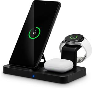 Connect IT MultiCharge 3v1 bezdrôtová Qi nabíjačka pre Samsung, čierna