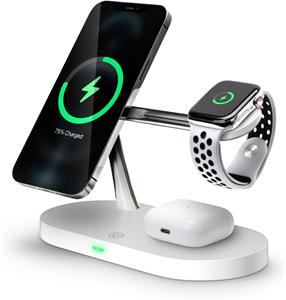 Connect IT MultiCharge 5 v 1 MagSafe, bezdrôtová nabíjačka, biela