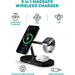 Connect IT MultiCharge 5 v 1 MagSafe, bezdrôtová nabíjačka, čierna