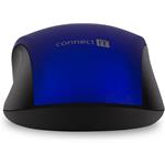 Connect IT Mute, bezdrôtová optická tichá myš, USB, modrá