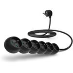 Connect IT predlžovací kábel 230 V, 6 zásuviek, 3 m, bez vypínača, čierny