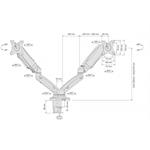 Connect IT TWINARM PREMIUM, držiak na 2 monitory, 13" - 27", čierny
