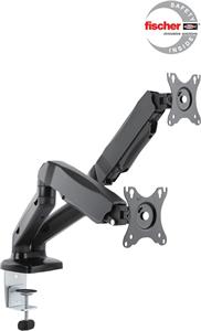 Connect IT TWINARM PREMIUM, držiak na 2 monitory, 13" - 27", čierny