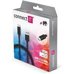 Connect IT, USB-C / USB 3.0, M/M, 2m, čierny