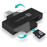 Connect IT USB čítačka občianskych preukazov a čipových kariet, čierna
