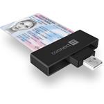 Connect IT USB čítačka občianskych preukazov a čipových kariet, čierna