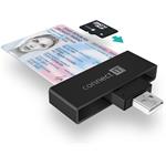 Connect IT USB čítačka občianskych preukazov a čipových kariet, čierna