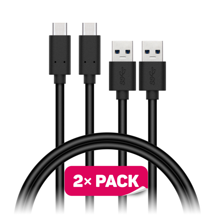 Connect IT USB3.1C-USB2.0A kábel M/M, 1.0m, čierny, 2ks v balení