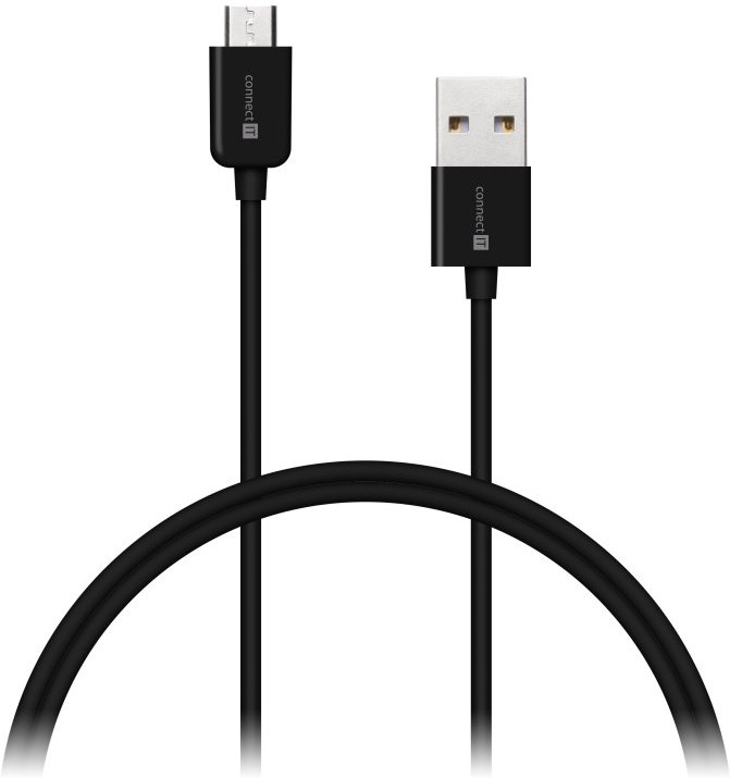 Connect IT WIREZ USB-A na Micro USB, M/M, 1m, čierny