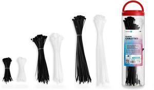 Connect IT ZipTie sťahovacie pásky na káble, 600ks, čierne/biele