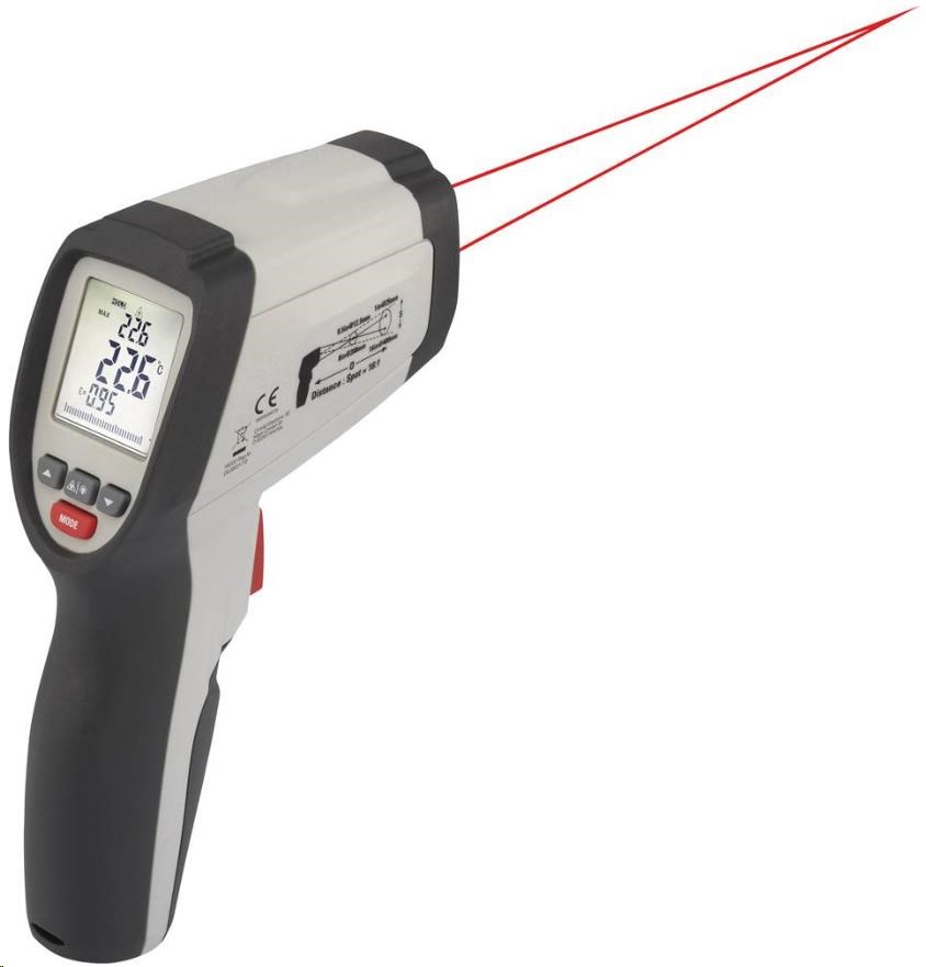 CONRAD Infračervený teploměr Voltcraft IR 650-16D, Optika 16:1, -40 až 650 °C, pyrometr
