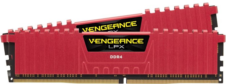 Corsair Vengeance LPX, 2x8GB, 3200MHz, DDR4, CL16, Red