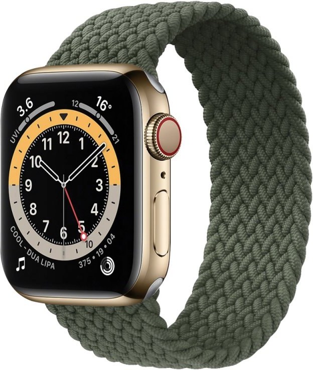 COTEetCI nylonový pletený remienok 170 mm pre Apple Watch 42 / 44 mm zelený