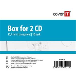 COVER IT 2 CD 10mm jewel box + tray čirý 10ks/bal