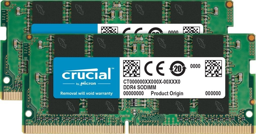 Crucial, 2x16 GB, 3200 MHz, SO-DIMM DDR4