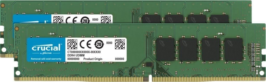 Crucial, 2x32 GB, 3200 MHz, UDIMM DDR4