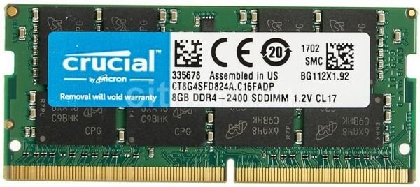 Crucial 8Gb, 2400MHz, DDR4, SODIMM