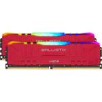 Crucial Ballistix RGB, DDR4, DIMM, 3200 MHz, 32 GB (2x 16 GB kit), CL16, červená