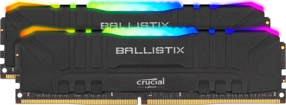 Crucial Ballistix RGB, DDR4, DIMM, 3600 MHz, 64 GB (2x 32 GB kit), CL16, čierna