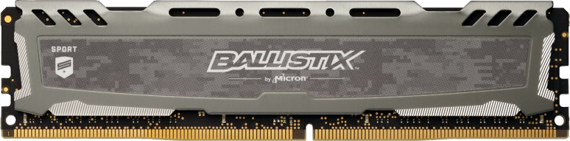 Crucial Ballistix Sport LT, DDR4, DIMM, 3200 MHz, 8 GB, CL16, Unbuffered, sivá