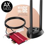 Cudy AX5400 Wi-Fi 6E PCI-Express sieťová karta, Tri-Band, ext. anténa so stojančekom (WE4000)