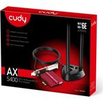 Cudy WE4000, Wi-Fi 6E PCI-Express sieťová karta, Tri-Band, ext. anténa so stojančekom AX5400