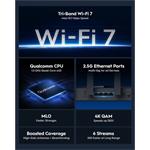 Cudy WR11000, Wi-Fi 7 Tri-Band Mesh 2.5G router BE11000