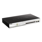 D-Link DGS-1210-10MP 10 Gbit PoE Smart, 8xGbE PoE+,L2/L3 switch, 2x SFP, PoE 130W, fanless
