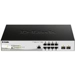 D-Link DGS-1210-10P/ME 8-Port 10/100/1000BASE-T PoE + 2-Port 1 Gbps SFP Metro Ethernet Managed Switch, 65W