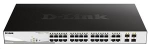 D-Link DGS-1210-28P 28-portový gigabitový Smart+ PoE switch, 24x GbE PoE+, 4x RJ45/SFP, PoE 193W