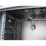 Datacom 19" rozvaděč 9U/450 mm (sklo) čierny - narazená spodna časť (plne funkčný)