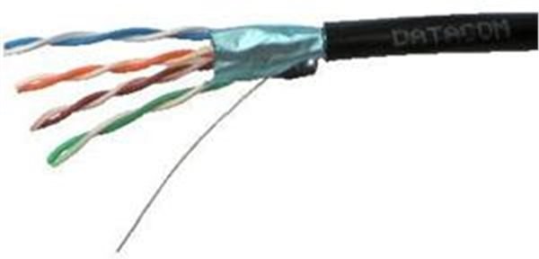 Datacom kábel, cat. 5e, FTP drôt, na metre 1,0m, čierny outdoor