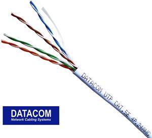 Datacom kábel, cat. 5e, UTP drôt, 305m, biela