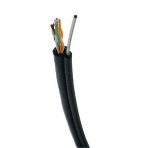 Datacom kábel, cat. 5e, UTP drôt, 50,0m, čierny, outdoor samonosný