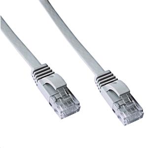 Datacom patch kábel RJ45, cat. 6, UTP, 3,0m, sivý plochý
