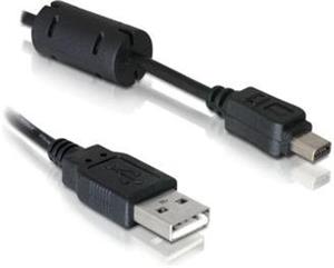 Dátový kábel USB 2.0 mini 12 pin - USB-A pre Olympus,1m