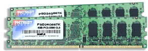 DDRAM2 4GB (2x2GB) Patriot 800 CL6 Non-ECC (PSD24G800K)