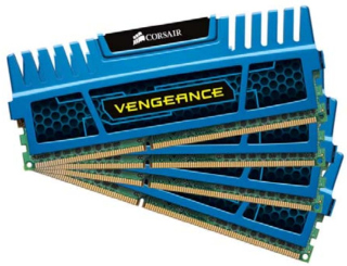 DDRAM3 16GB (4x4GB) Corsair Vengeance 1600MHz, CL9 1.5V, modrý chladič