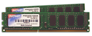 DDRAM3 2x1GB Patriot 1333 CL9 (PSD32G1333K)