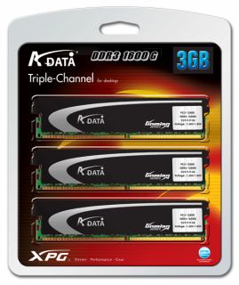 DDRAM3 3x1GB ADATA Tri-Channe pre i7 1600 CL9