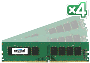 DDRAM4 32GB (4x8GB) Kingston HyperX Fury 2133 MT/s (PC4-17000) CL15 DR x8 Unbuffered DIMM 288pin