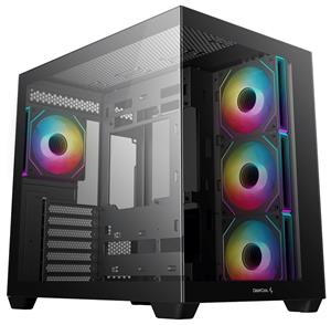 DEEPCOOL skříň CG530 4F / ATX / 4x120mm ARGB fans / USB 3.0 / USB-C/ panoramatická / černá
