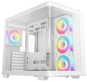 DEEPCOOL skříň CG530U 4F / ATX / 4x120mm ARGB / 2xUSB / USB-C / zaoblené sklo / panoramatická / bílá