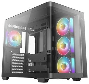 DEEPCOOL skříň CG530U 4F / ATX / 4x120mm ARGB / 2xUSB / USB-C / zaoblené sklo / panoramatická / černá