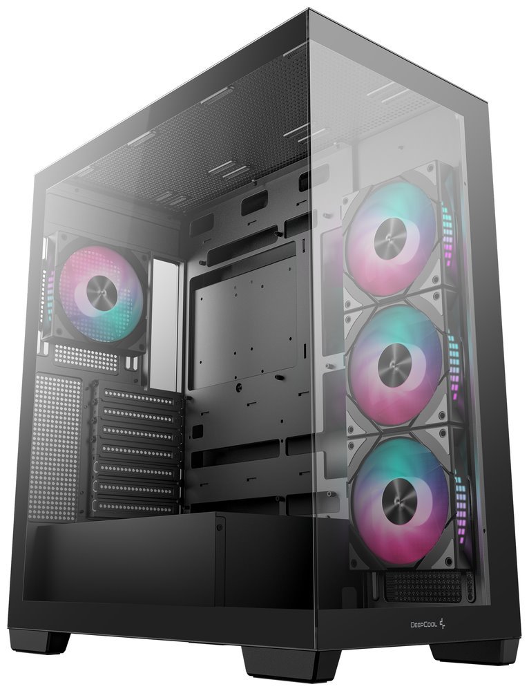 DEEPCOOL skříň CG580 4F / ATX / 4x120mm ARGB fans / 2xUSB 3.0 / panoramatická / tvrzené sklo / černá