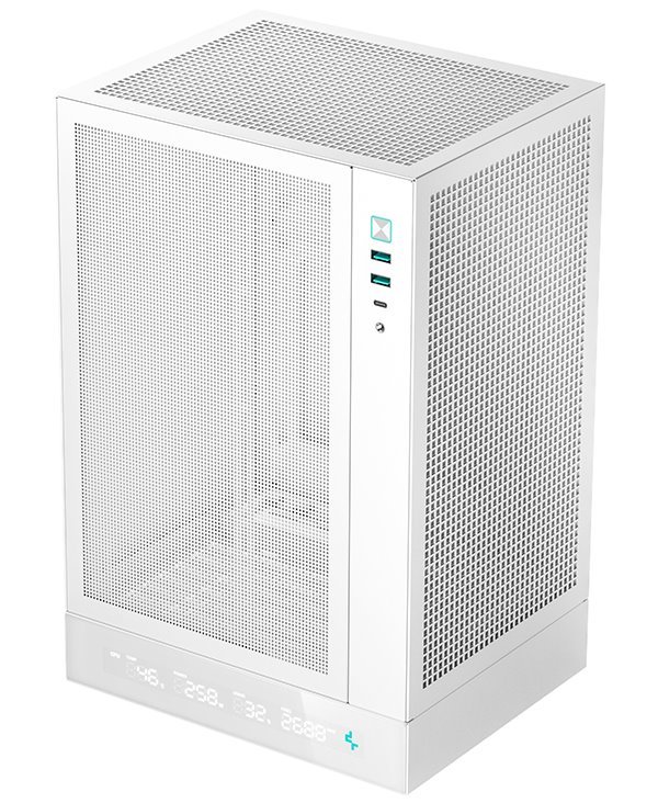 DEEPCOOL skříň CH170 Digital / vertikální microATX / 2xUSB 3.0 / USB-C / bílá